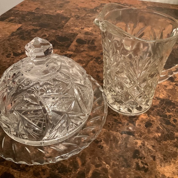 Vintage glassware from the Anchor Hocking Prescut Pineapple collection. The set - Picture 1 of 3